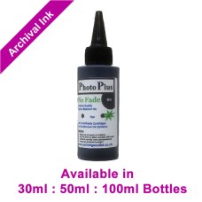 PhotoPlus Black Archival Dye Ink Compatible with HP printers - 30ml, 50ml & 100m.