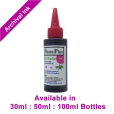 PhotoPlus Magenta Archival Dye Ink Compatible with HP printers - 30ml, 50ml & 100ml.