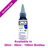 PhotoPlus Photo Blue Archival Dye Ink Compatible with Canon printers - 30ml, 50ml & 100ml