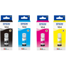 A Set of 4 Bottles of Epson104 Dye Original Ink. A Set of 4 Bottles of Epson104 Dye Original Ink.