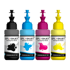 Set of 4 Colour Dye inks compatible with Epson T664 Series Bottled inks.