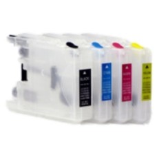 A set of pre-filled Brother Compatible LC1240 dye sublimation ink cartridges.