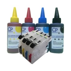 Brother Compatible LC123 Refillable Cartridges with 400ml of Universal Ink. Brother Compatible LC123 Refillable Cartridges with 400ml of Universal Ink.