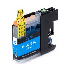 Cyan Compatible Ink Cartridge to replace a Brother LC123 Ink Cartridge.
