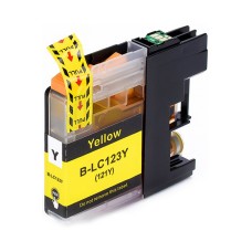 Yellow Compatible Ink Cartridge to replace a Brother LC123 Ink Cartridge.
