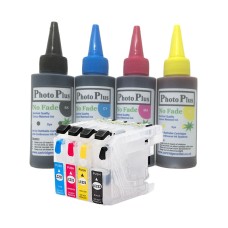 Refillable Cartridge Kit for Brother LC223 Cartridge Set, with 400ml of Archival Ink.