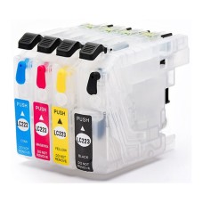Refillable Cartridge Set Compatible with Brother LC223 Cartridges. Refillable Cartridge Set Compatible with Brother LC223 Cartridges.