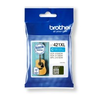 Genuine High Capacity XL Brother LC421XL Cyan Ink Cartridge.