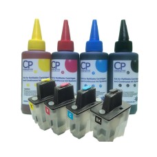 Brother Compatible LC900 Refillable Cartridges with 400ml of Universal Ink. Brother Compatible LC900 Refillable Cartridges with 400ml of Universal Ink.