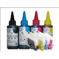 Brother Compatible LC985 Refillable Cartridges with 400ml of Universal Ink.