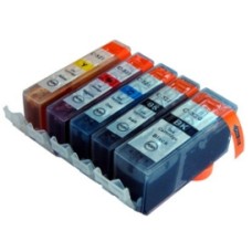 Canon PGI-520 and CLI-521 Non OEM Compatible Cartridges - 1 set of 5 Cartridges Canon PGI-520 and CLI-521 Non OEM Compatible Cartridges - 1 set of 5 Cartridges