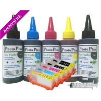 Refillable Cartridge Kit for Canon PGI-520-CLI-521, 5 x Cartridge Set with PhotoPlus Archival Ink. Refillable Cartridge Kit for Canon PGI-520-CLI-521, 5 x Cartridge Set with PhotoPlus Archival Ink.