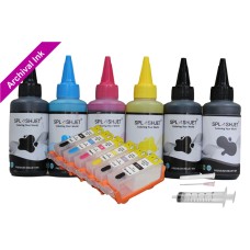 Refillable Cartridge Kit for Canon PGI-525-CLI-526, 6xCartridge Set with SplashJet Ink. Refillable Cartridge Kit for Canon PGI-525-CLI-526, 6xCartridge Set with SplashJet Ink.