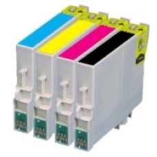 A set of pre-filled Epson Compatible T0615 dye sublimation ink cartridges.