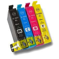 A set of pre-filled Epson Compatible T1636 dye sublimation ink cartridges.