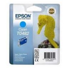 Epson Branded T0482 Cyan Ink Cartridge.