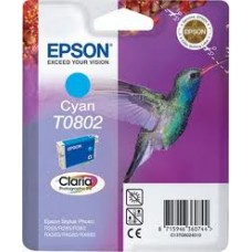 Epson Branded T0802 Cyan Ink Cartridge.