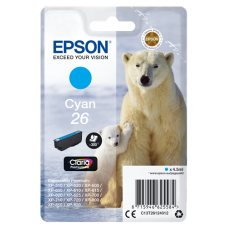 Epson Branded T2612 Cyan Ink Cartridge.