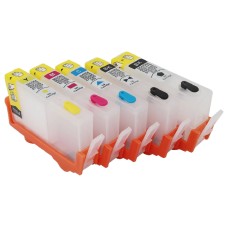 Refillable cartridge set For HP 364 - 5 Set Cartridges. Refillable cartridge set For HP 364 - 5 Set Cartridges.