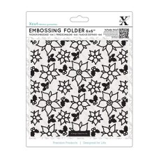 Xcut 6 x 6'' Embossing Folder - Poinsettia Pattern.