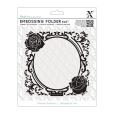 Xcut 6 x 6'' Embossing Folder - Rose Frame. Xcut 6 x 6'' Embossing Folder - Rose Frame.