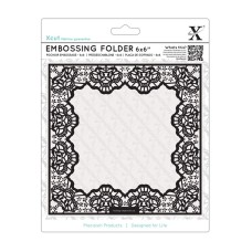 Xcut 6 x 6'' Embossing Folder - Lace Frame Delicate. Xcut 6 x 6'' Embossing Folder - Lace Frame Delicate.