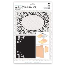 Xcut A4 Embossing Folder - Poinsettia Frame. Xcut A4 Embossing Folder - Poinsettia Frame.