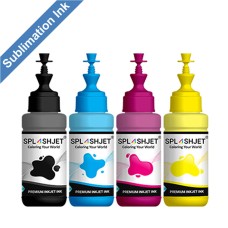 4 Colour set of Dye Sublimation Ink for Epson EcoTank Printers using 664 & 773 Series Inks, Splashjet. 4 Colour set of Dye Sublimation Ink for Epson EcoTank Printers using 664 & 773 Series Inks, Splashjet.
