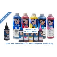 Sublimation ink in 100ml Bottles for Epson Printers, Select ink colours, Sublinova Brand Sublimation ink in 100ml Bottles for Epson Printers, Select ink colours, Sublinova Brand