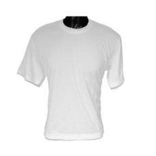 T Shirt - Small Adult Size White Cotton/Polyester T Shirt for Dye Sublimation Printing. T Shirt - Small Adult Size White Cotton/Polyester T Shirt for Dye Sublimation Printing.