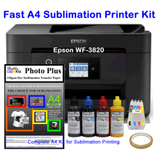 Fast A4 Sublimation Printer Bundle - WF-3820 with HobbyPrint® Sublimation Kit. Fast A4 Sublimation Printer Bundle - WF-3820 with HobbyPrint® Sublimation Kit.