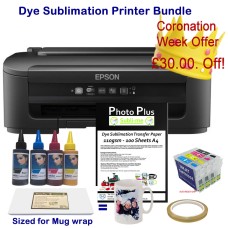 Dye Sublimation Printer Bundle - Epson WF-2010W & Dye Sublimation Printing Accessory Kit.