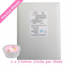 10 x A4 Printable Edible Icing Sheets with 1 Pre-cut 190mm (7.5") Circle per Sheet 10 x A4 Printable Edible Icing Sheets with 1 Pre-cut 190mm (7.5") Circle per Sheet
