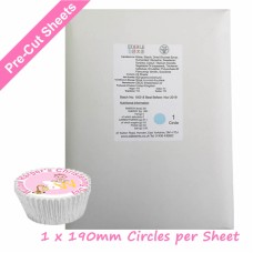 24 x A4 Printable Edible Icing Sheets with 1 Pre-cut 190mm (7.5") Circle per Sheet 24 x A4 Printable Edible Icing Sheets with 1 Pre-cut 190mm (7.5") Circle per Sheet