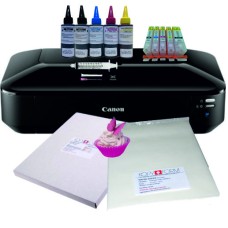 Edible A3 Printer Bundle, Canon IX6850, Refillable Cartridges, Edible Ink, Icing Sheets & Wafer Paper. Edible A3 Printer Bundle, Canon IX6850, Refillable Cartridges, Edible Ink, Icing Sheets & Wafer Paper.