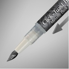 The Click-Twist Food Paint Brush - Metallic Dark Silver - 2ml