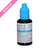 30ml Bottle of Cyan Edible Ink for Canon Printers. 30ml Bottle of Cyan Edible Ink for Canon Printers.