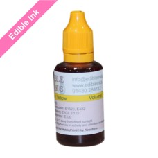 30ml Bottle of Yellow Edible Ink for Canon Printers. 30ml Bottle of Yellow Edible Ink for Canon Printers.