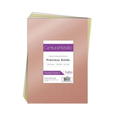 Centura Metalic A4 Printable 310gsm Printable Card Pack - Precious Golds 36 sheets