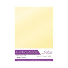 Centura Metallic A4 Printable 310gsm Printable Card Pack - White Gold 10 sheets