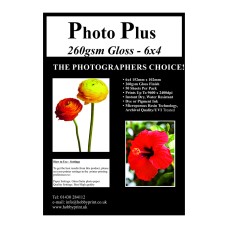Photo Plus Photo Paper 6" x 4" Premium Gloss 260gsm, 50 Sheet Pack