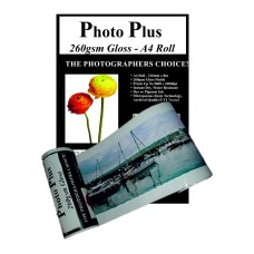 PhotoPlus Photo Paper A4 Panoramic Premium Gloss Rolls 260gsm, 210mm x 8m