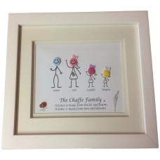 Personalised Family Button Art Frame - 7" x 7"" Frame Personalised Family Button Art Frame - 7" x 7"" Frame